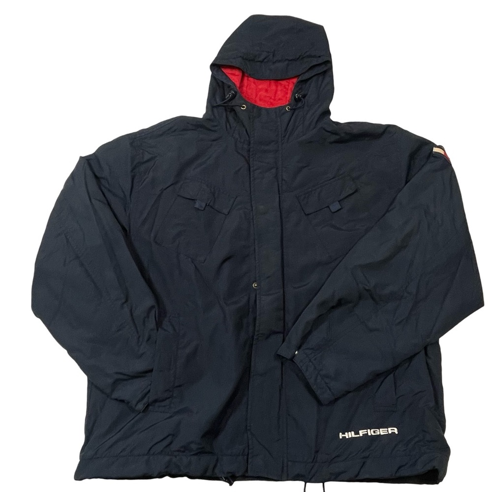 Early 2000s Tommy Hilfiger Hoodie Full-Zip Sz XL Navy Blue Jacket (Retail $100+)